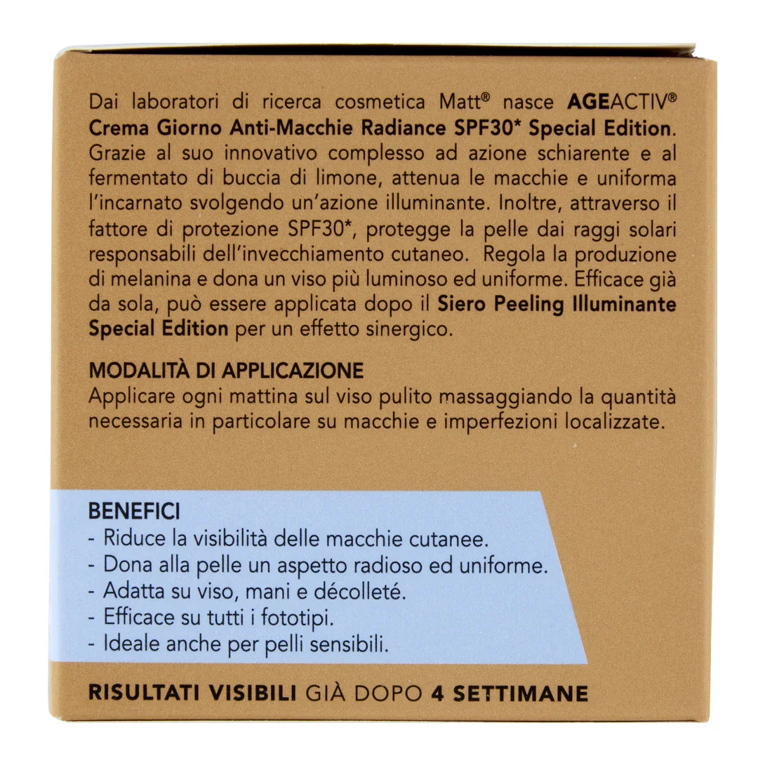 Crema Giorno Schiarente Anti-Macchie SPF30 - Matt. Nutre il tuo benessere