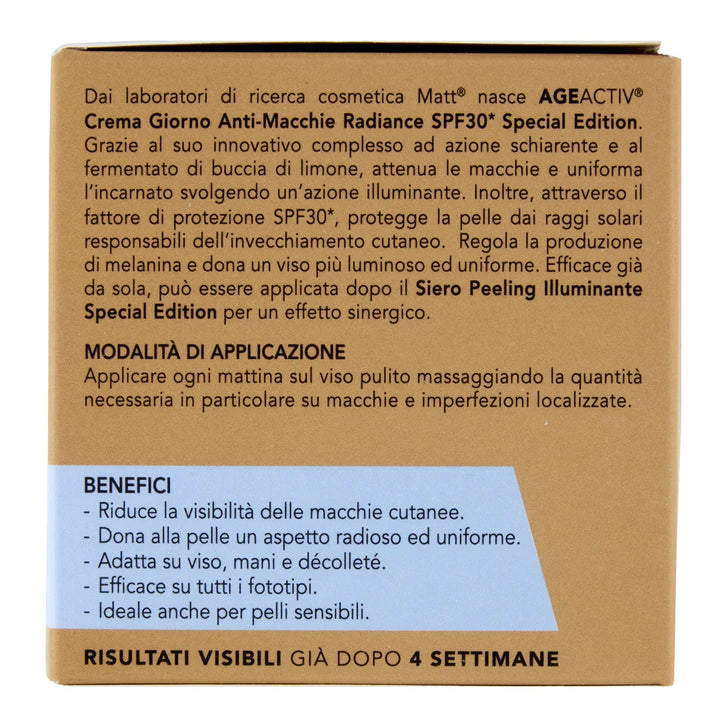 Crema Giorno Schiarente Anti-Macchie SPF30 - Matt. Nutre il tuo benessere