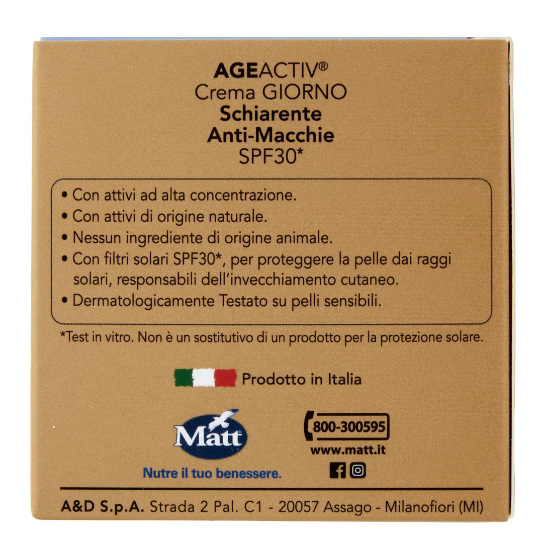Crema Giorno Schiarente Anti-Macchie SPF30 - Matt. Nutre il tuo benessere