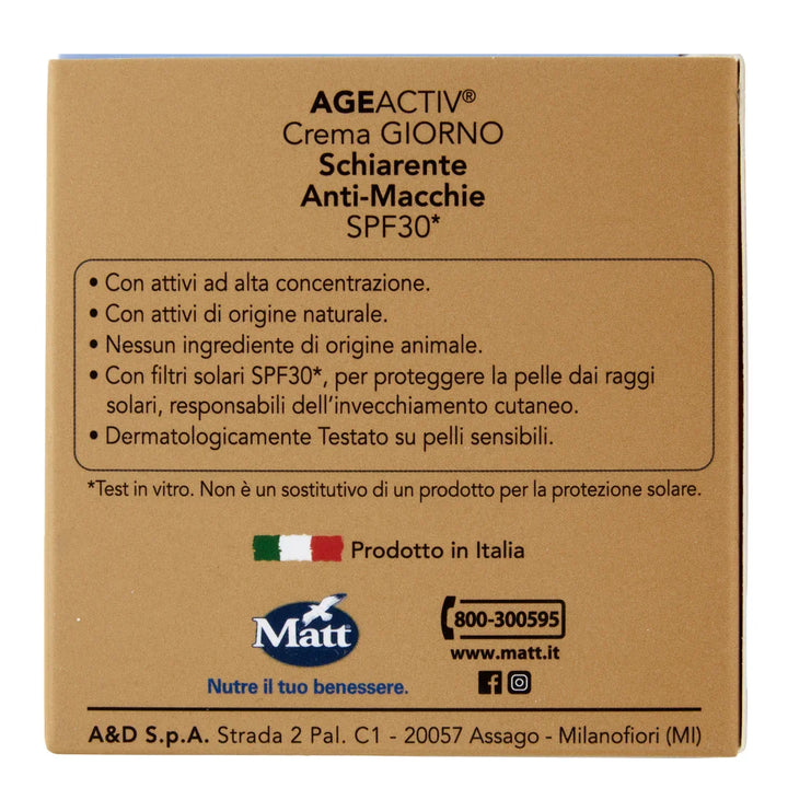 Crema Giorno Schiarente Anti-Macchie SPF30 - Matt. Nutre il tuo benessere