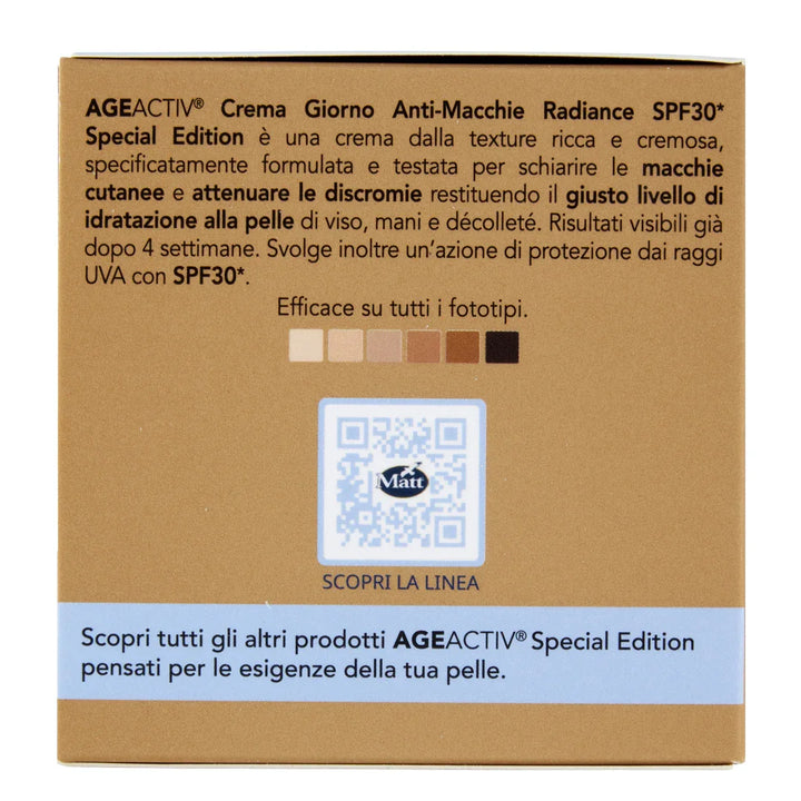 Crema Giorno Schiarente Anti-Macchie SPF30 - Matt. Nutre il tuo benessere