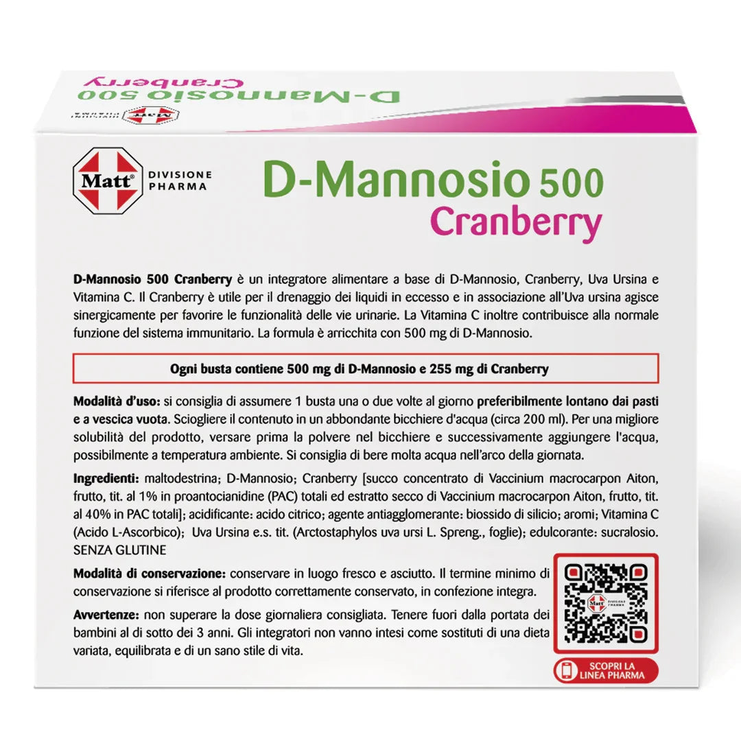 D-Mannosio 500 Cranberry - Matt. Nutre il tuo benessere