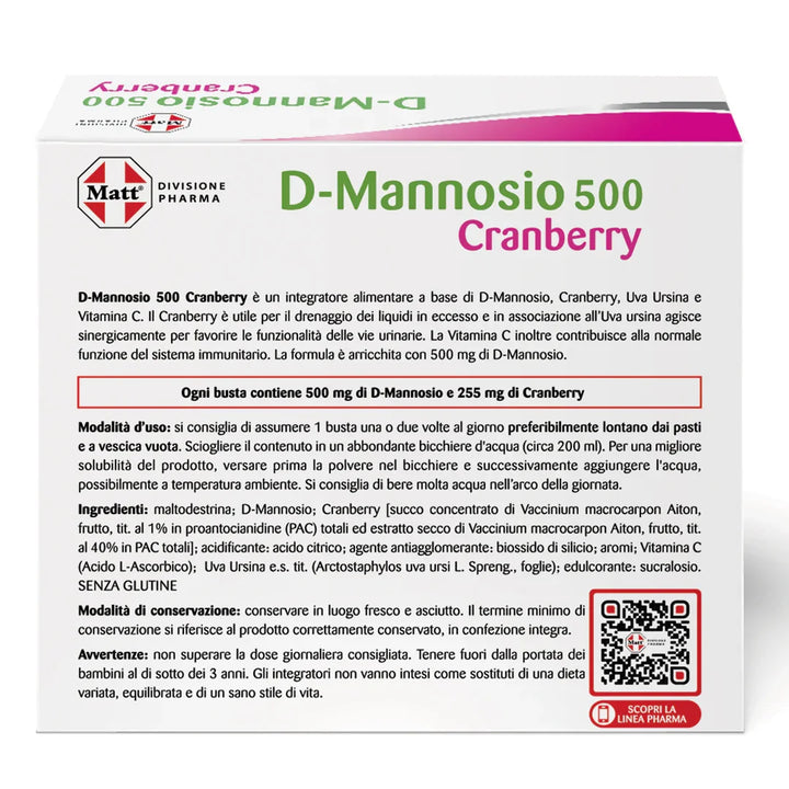 D-Mannosio 500 Cranberry - Matt. Nutre il tuo benessere