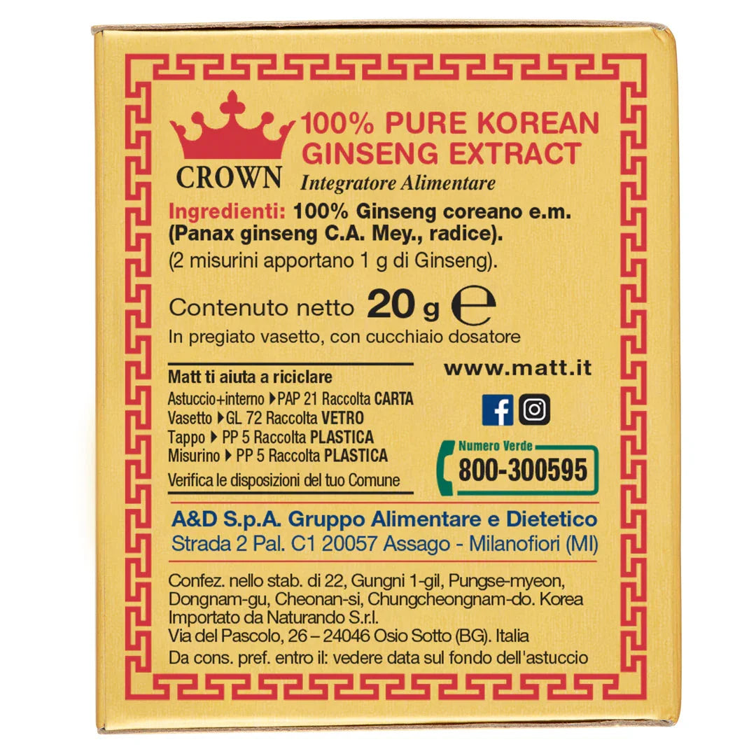 Ginseng Estratto Puro 100% - Matt. Nutre il tuo benessere