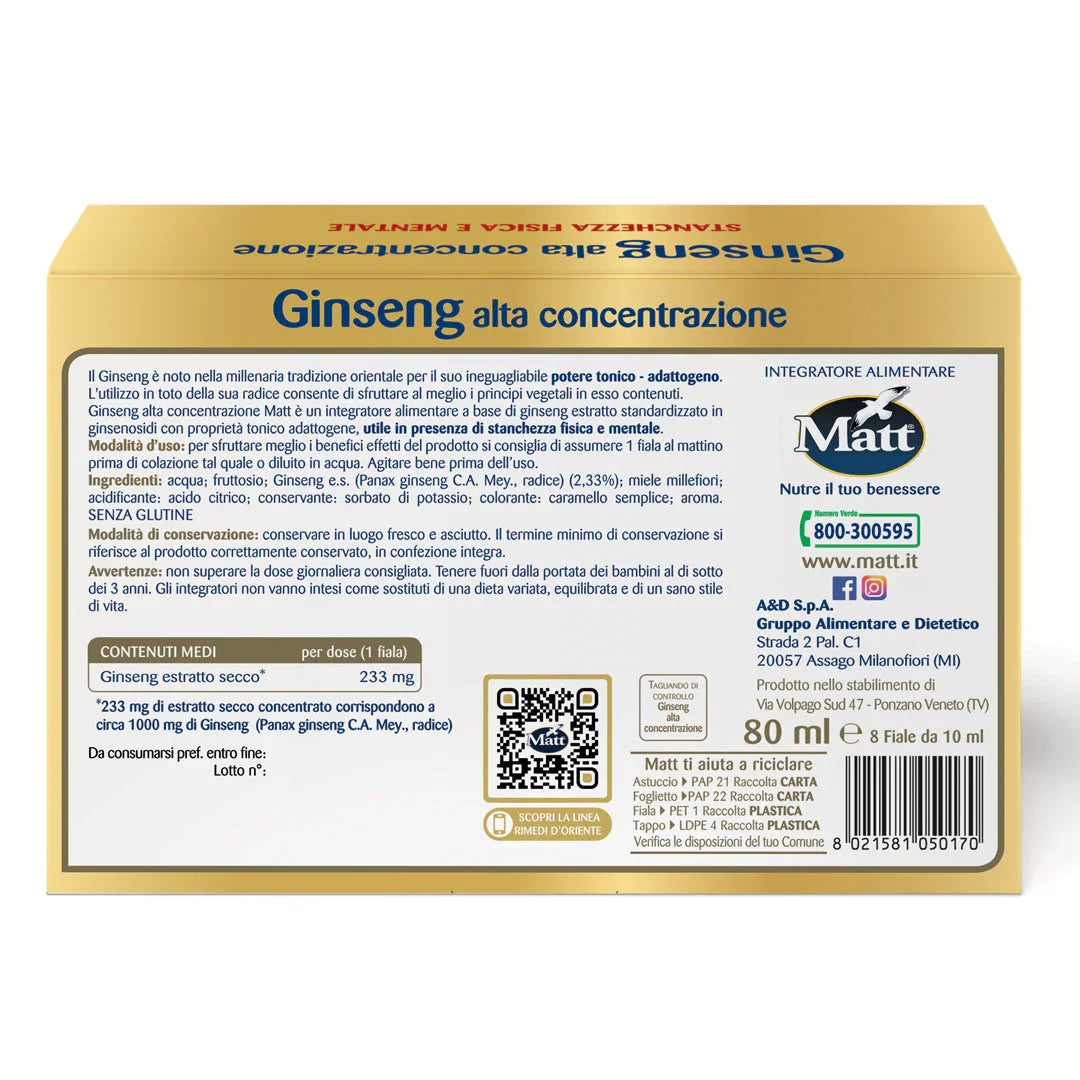 Ginseng Alta Concentrazione - Matt. Nutre il tuo benessere