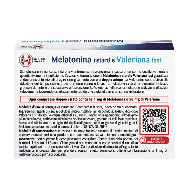 Melatonina retard Valeriana fast - Matt. Nutre il tuo benessere