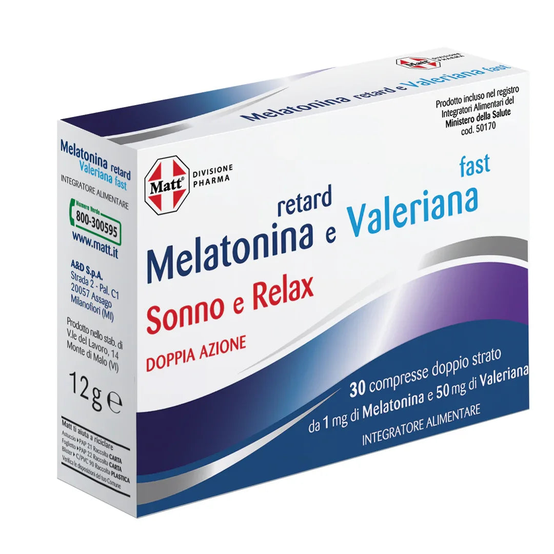 Melatonina retard Valeriana fast - Matt. Nutre il tuo benessere