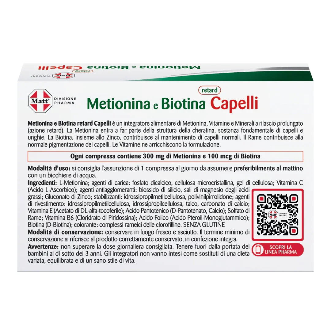 Metionina e Biotina retard Capelli - Matt. Nutre il tuo benessere