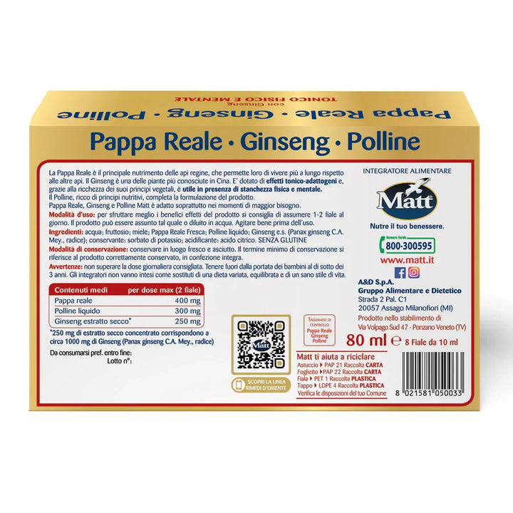 Pappa Reale Ginseng Polline - Matt. Nutre il tuo benessere