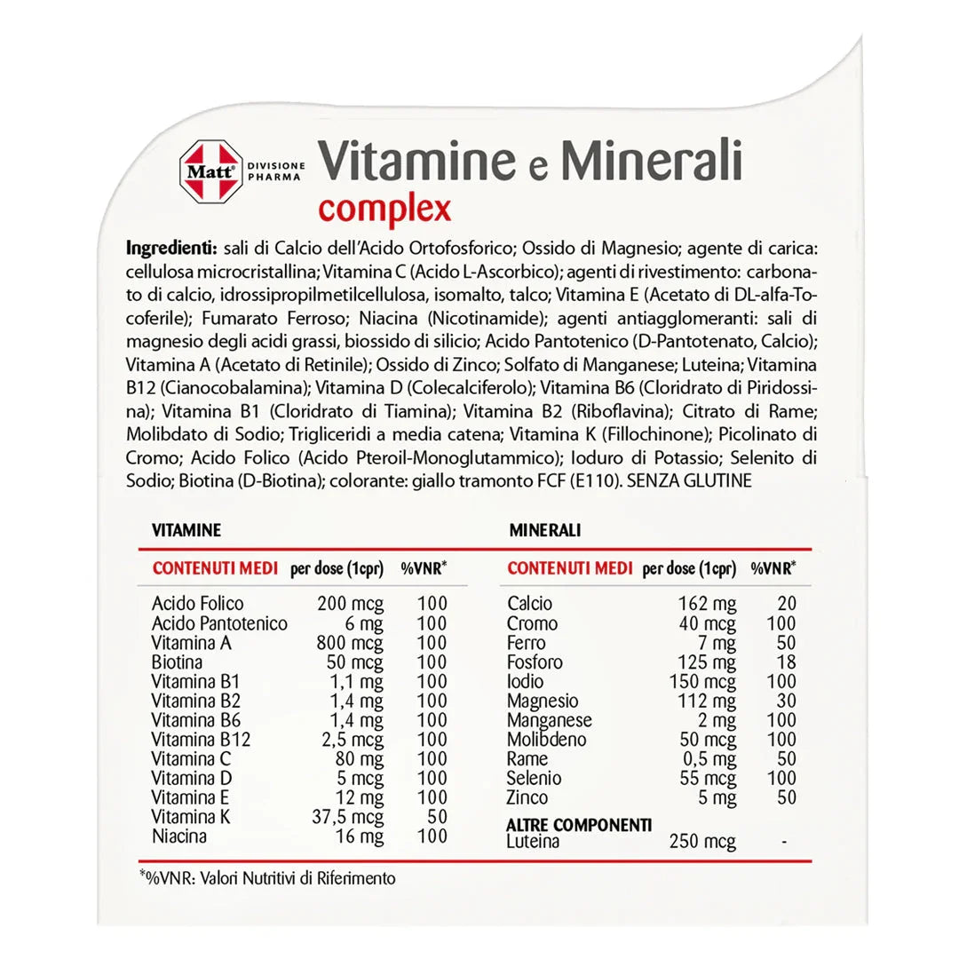 Vitamine e Minerali complex - Matt. Nutre il tuo benessere