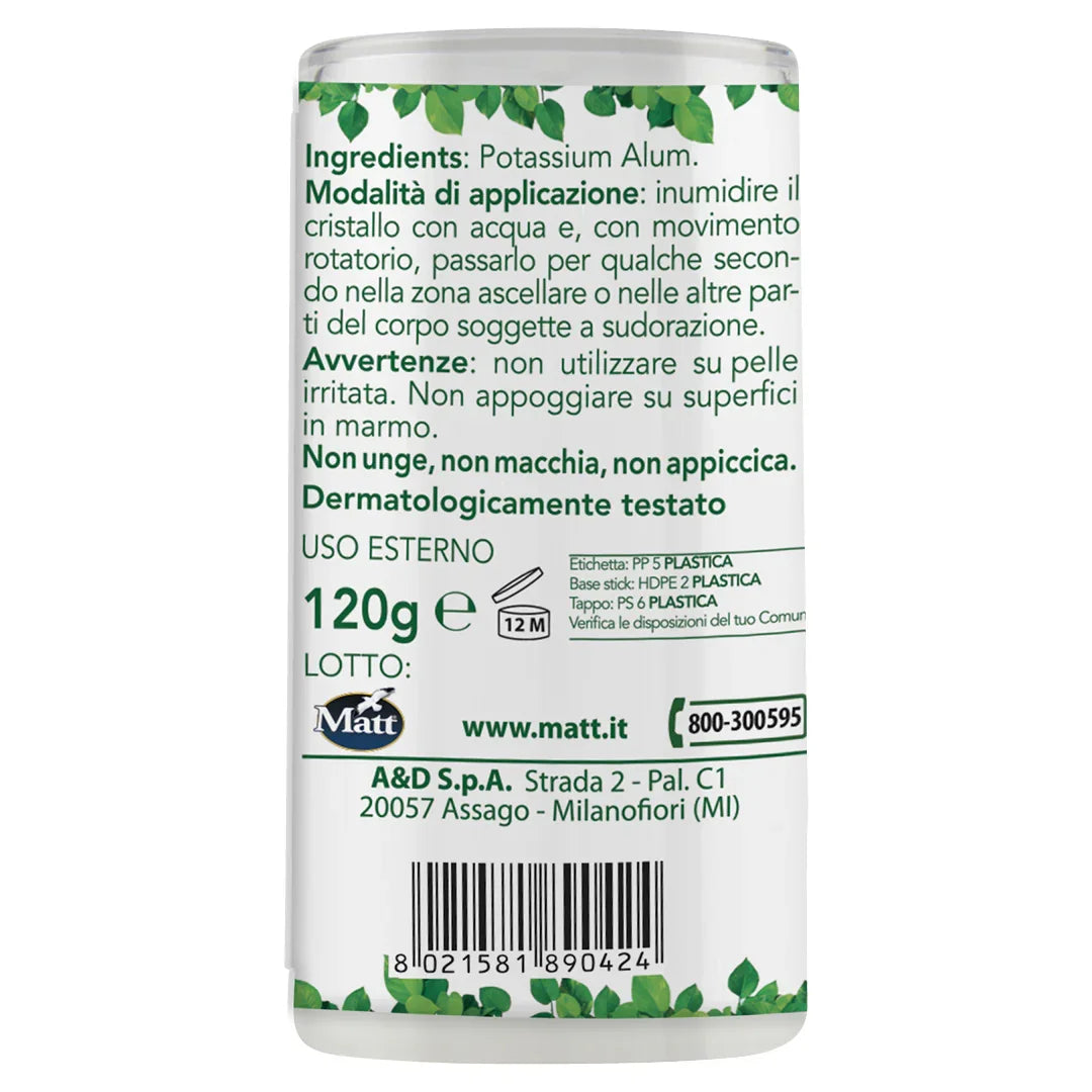Cristallo Allume di Potassio Deodorante Stick - Matt. Nutre il tuo benessere