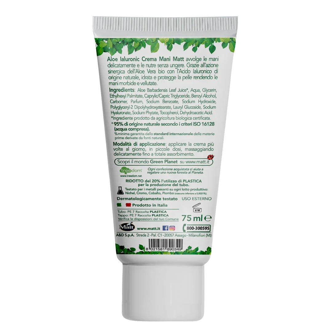 Aloe Ialuronic Crema Mani - Matt. Nutre il tuo benessere