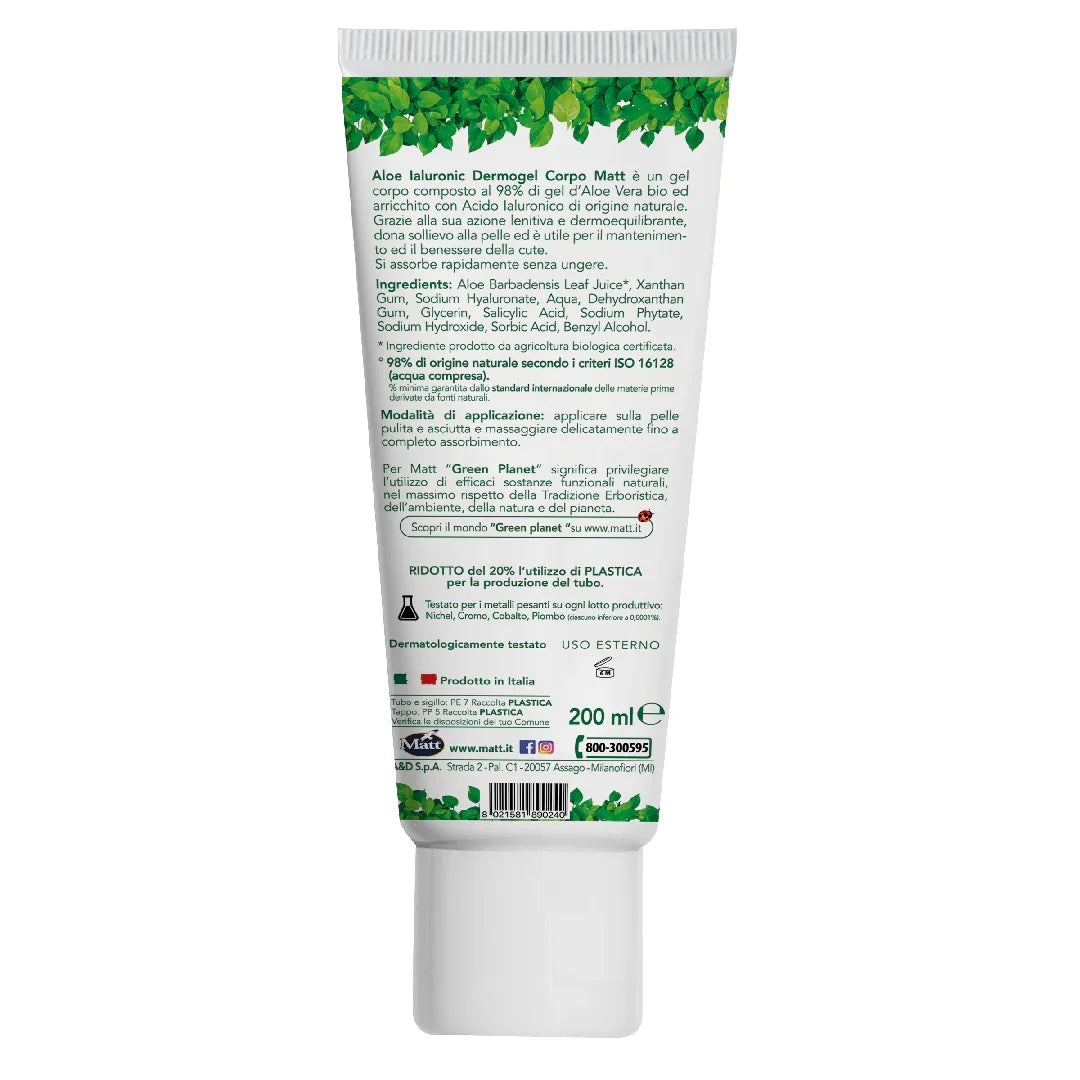 Aloe Ialuronic Dermogel Corpo - Matt. Nutre il tuo benessere
