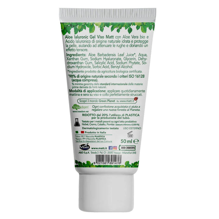 Aloe Ialuronic gel Viso - Matt. Nutre il tuo benessere