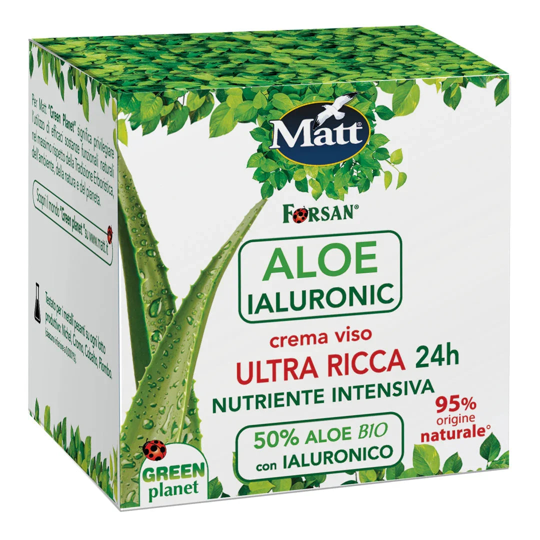 Aloe Ialuronic Crema Viso Ultra Ricca 24h - Matt. Nutre il tuo benessere