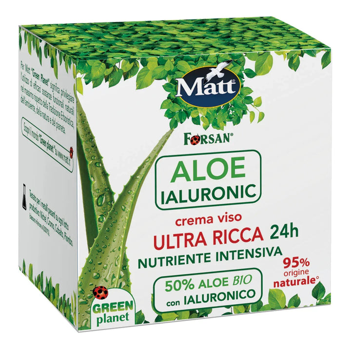 Aloe Ialuronic Crema Viso Ultra Ricca 24h - Matt. Nutre il tuo benessere