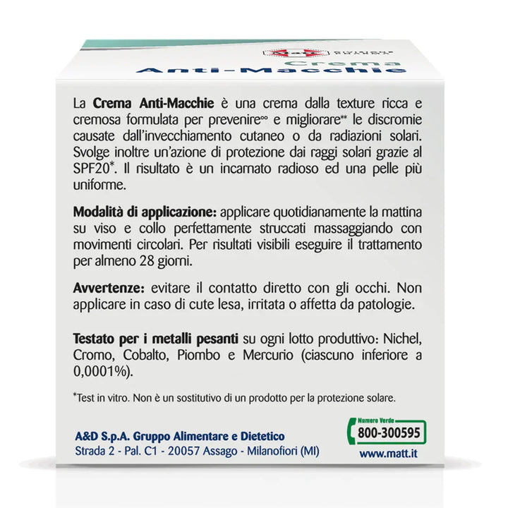 Crema anti-macchie - Matt. Nutre il tuo benessere