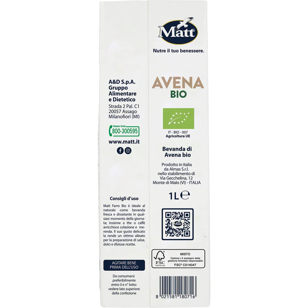 Avena bio - Matt. Nutre il tuo benessere