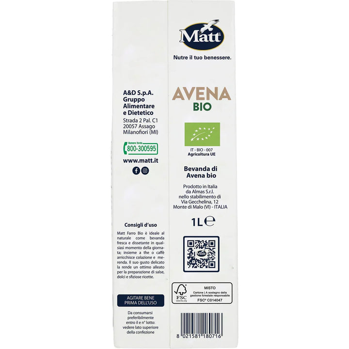 Avena bio - Matt. Nutre il tuo benessere