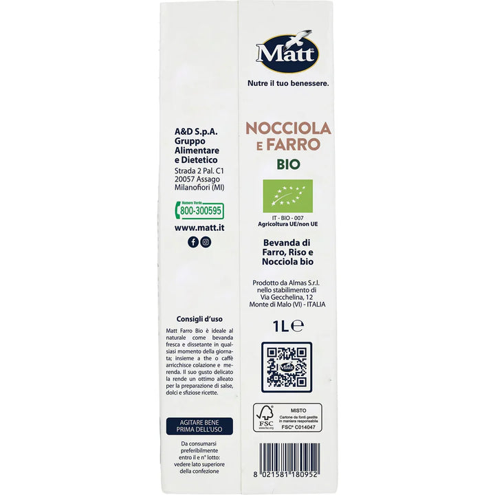 Nocciola e Farro bio - Matt. Nutre il tuo benessere