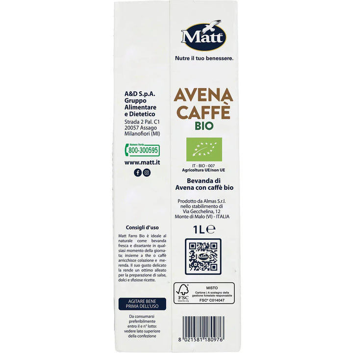 Avena Caffè bio - Matt. Nutre il tuo benessere
