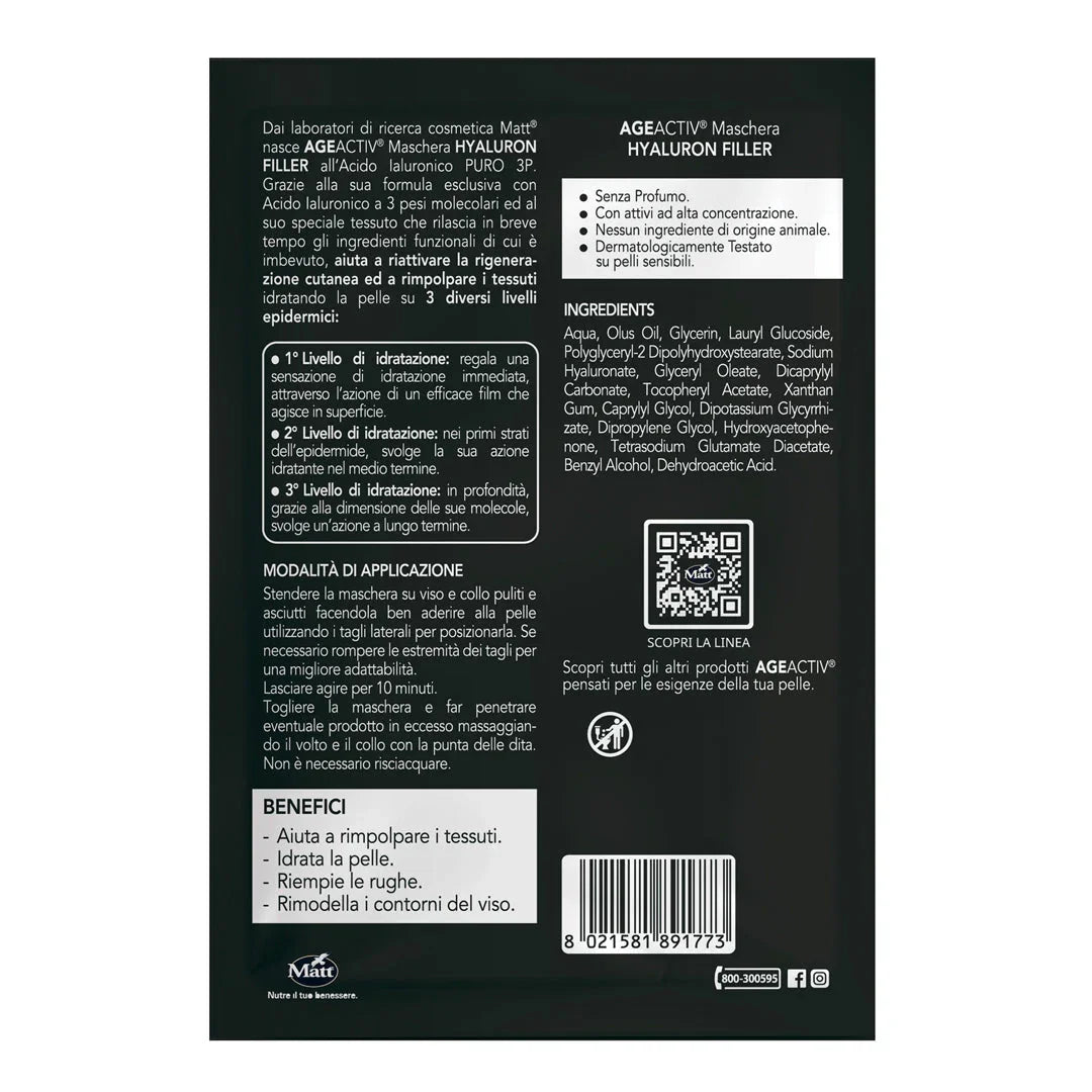 Maschera viso collo Hyaluron Filler - Matt. Nutre il tuo benessere