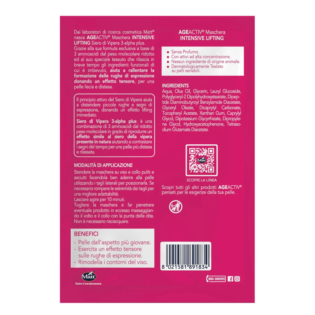 Maschera viso collo intensive Lifting - Matt. Nutre il tuo benessere