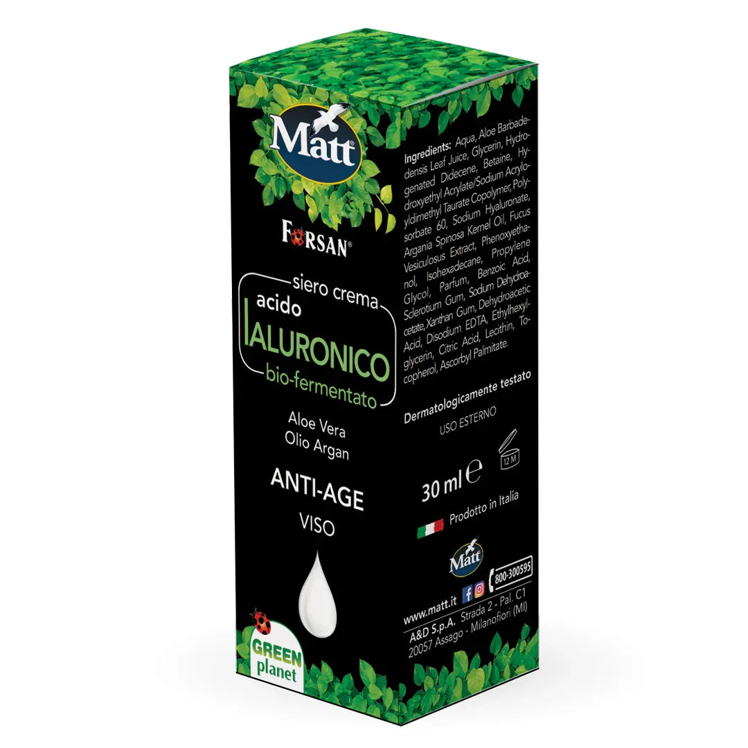 Siero Crema Acido Ialuronico bio-fermentato - Matt. Nutre il tuo benessere