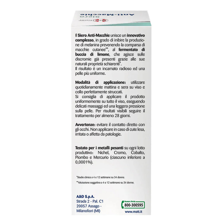 Siero anti-macchie - Matt. Nutre il tuo benessere