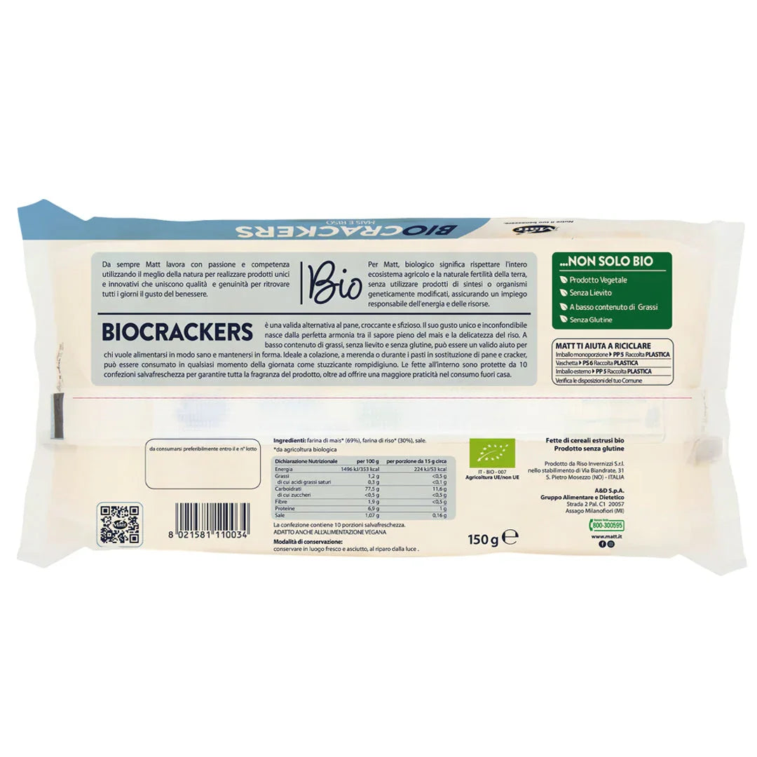 Bio Rice Crackers BioCrackers Mais e Riso Bio | Fette Senza Glutine | Matt – Matt. Nutre ...