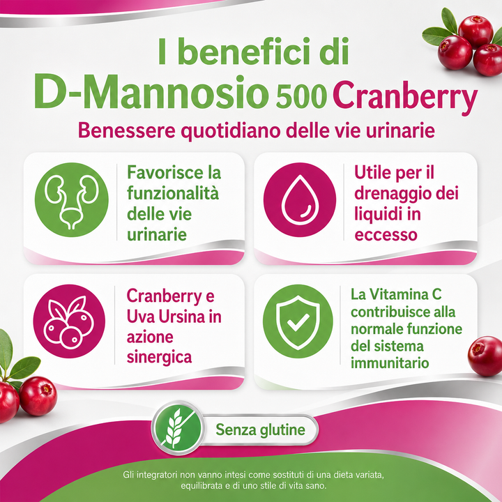 D-Mannosio 500 Cranberry Multipack 3 Mesi