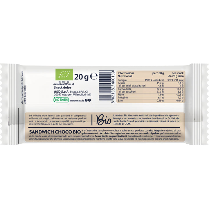 SnackSnello Sandwich Choco Bio