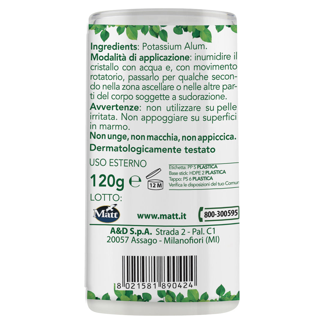 Cristallo Allume di Potassio Deodorante Stick