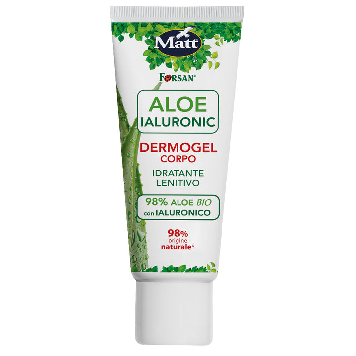 Dermogel corpo Matt all'Aloe Bio e Acido Ialuronico, idratante e lenitivo.